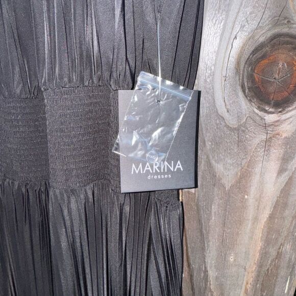 Marina Pleated Midi Dress Black Size 4 - Picture 4 of 13